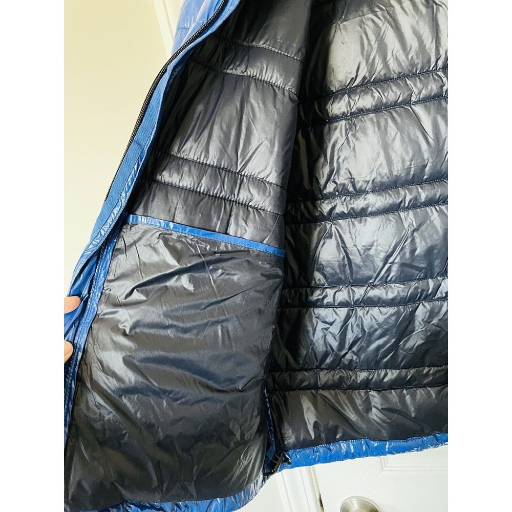 NWT Michael Kors Blue Shiny Puffer Coat - XL - Picture 5 of 9